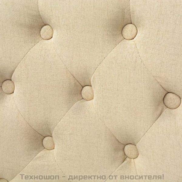 Трапезни столове, 4 бр, кремави, текстил