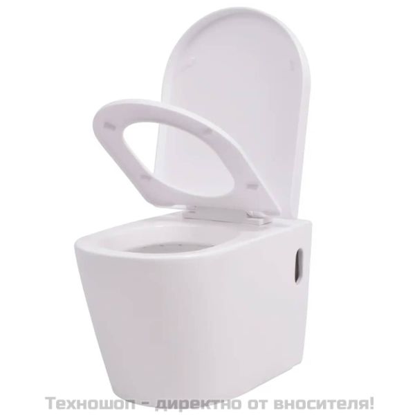 Окачена тоалетна чиния, със скрито казанче, керамична, бяла