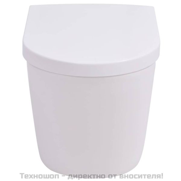 Окачена тоалетна чиния, със скрито казанче, керамична, бяла