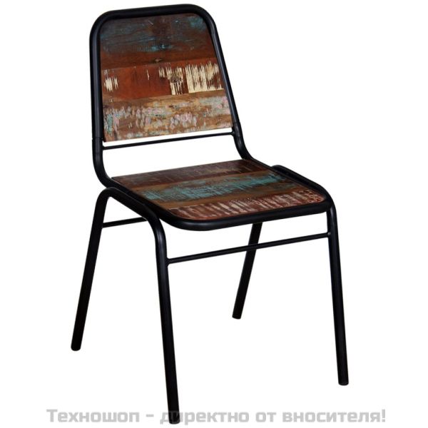 Трапезни столове, 4 бр, регенерирано дърво масив