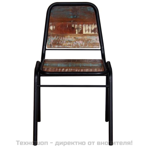 Трапезни столове, 4 бр, регенерирано дърво масив