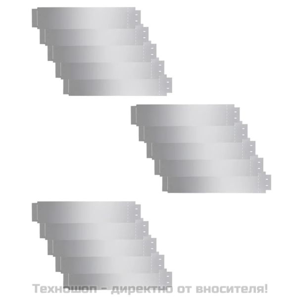 Бордюрни ленти, 15 бр, поцинкована стомана, 100x20 см