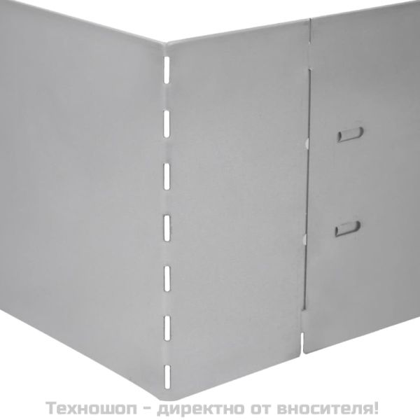 Бордюрни ленти, 15 бр, поцинкована стомана, 100x20 см