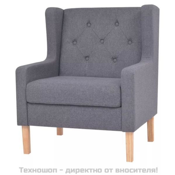 Комплект дивани от 2 части текстил сив