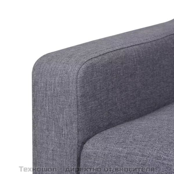Комплект дивани от 2 части текстил сив