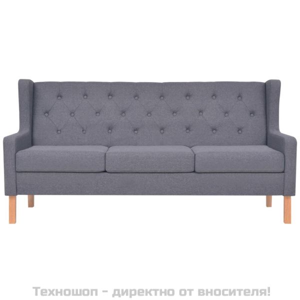 Комплект дивани от 2 части текстил сив