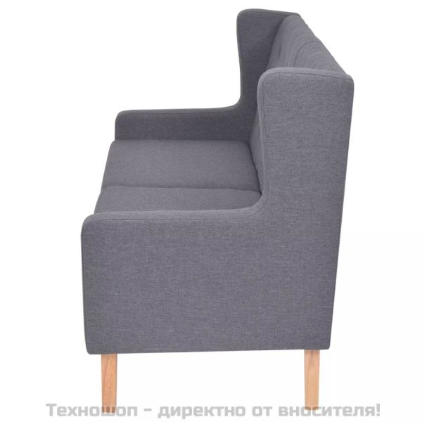 Комплект дивани от 2 части текстил сив
