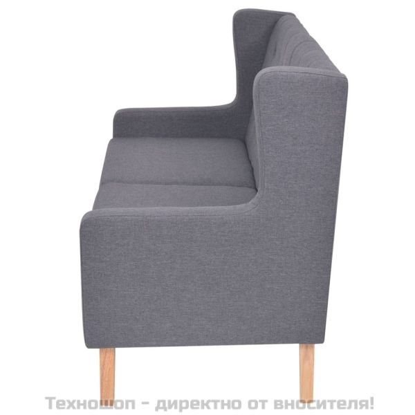 Комплект дивани от 3 части текстил сив