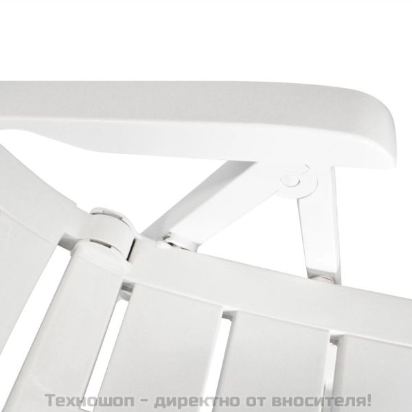 Накланящи се градински столове, 6 бр, пластмаса, бели