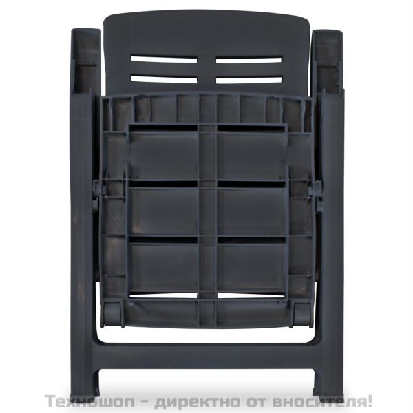 Накланящи се градински столове, 6 бр, пластмаса, антрацит