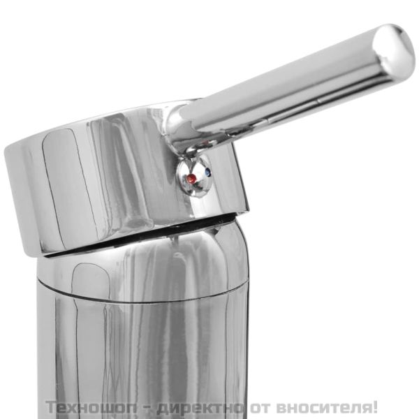 Мивка за баня със смесител, керамична, кръгла, бяла