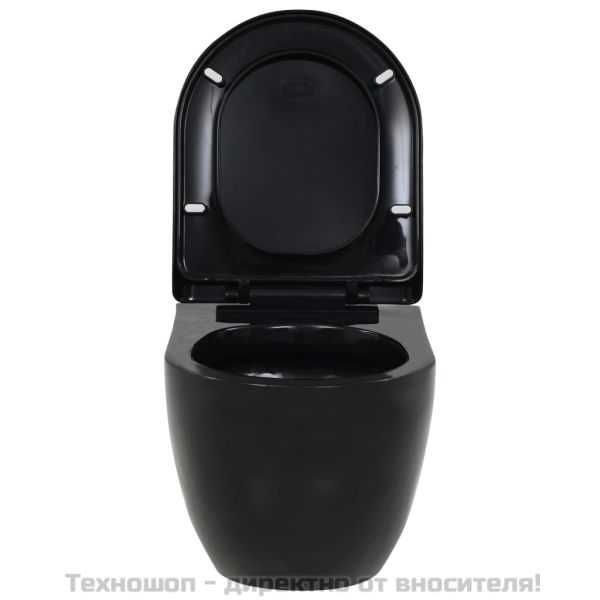 Окачена тоалетна чиния, със скрито казанче, керамична, черна