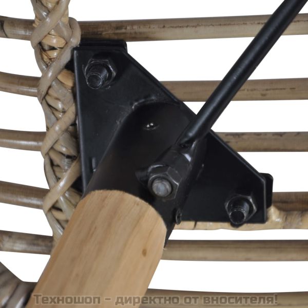 Трапезни столове, 6 бр, кафяви, естествен ратан