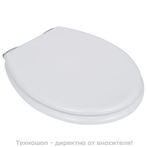 Тоалетни седалки с плавно затваряне, 2 бр, МДФ, бели