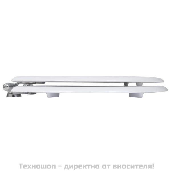 Тоалетни седалки с плавно затваряне, 2 бр, МДФ, бели