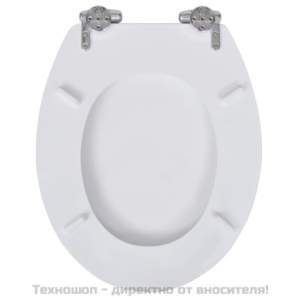 Тоалетни седалки с плавно затваряне, 2 бр, МДФ, бели