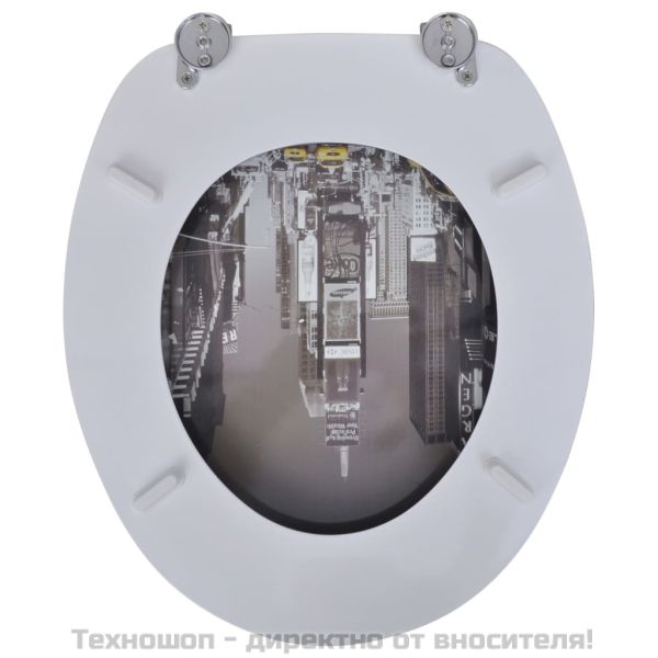 Тоалетни седалки с капаци, 2 бр, МДФ, Ню Йорк