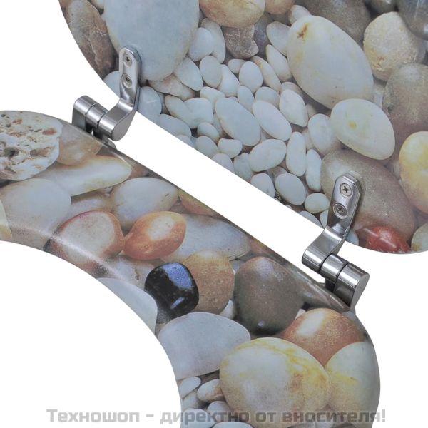 Тоалетни седалки с капаци, 2 бр, МДФ, камъчета