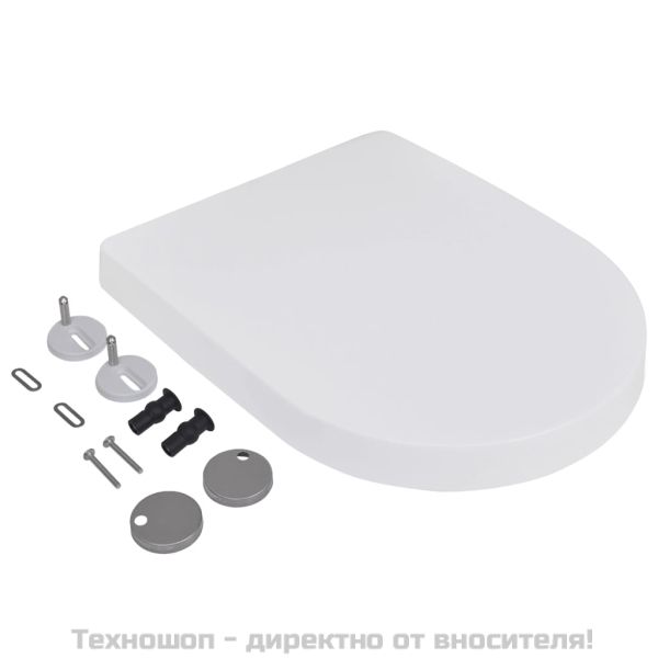 Тоалетни седалки с плавно затваряне, 2 бр, пластмаса, бели