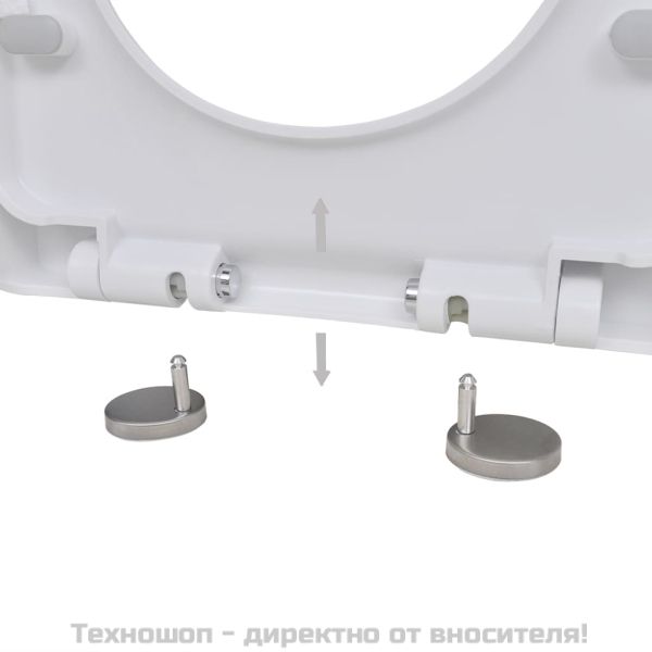 Тоалетни седалки с плавно затваряне, 2 бр, пластмаса, бели