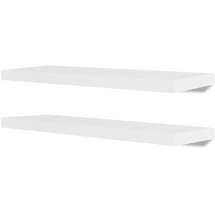 Стенни рафтове, 4 бр, бели, 80 см