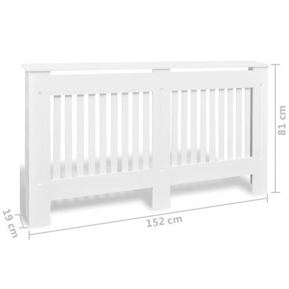 Паравани за радиатори, 2 бр, бели, MDF, 152 см