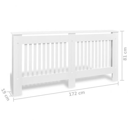 Паравани за радиатори, 2 бр, бели, MDF, 172 см