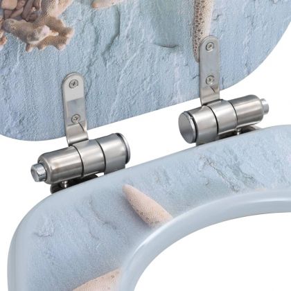 Тоалетни седалки с плавно затваряне, 2 бр, МДФ, морска звезда