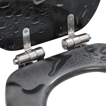 Тоалетни седалки с плавно затваряне, 2 бр, МДФ, водни капки