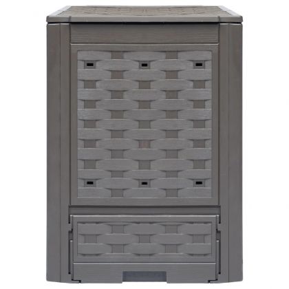 Компостери, 3 бр, кафяви, 60x60x83 см, 900 л, пластмасов ратан