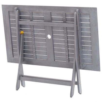 Градински трапезен комплект, 7 части, акация масив, сив