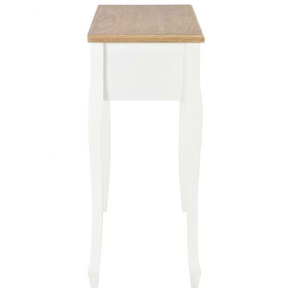 Конзолна тоалетна маса с 3 чекмеджета, бяла