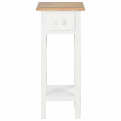 Помощна маса, бяла, 27x27x65,5 см, дървена