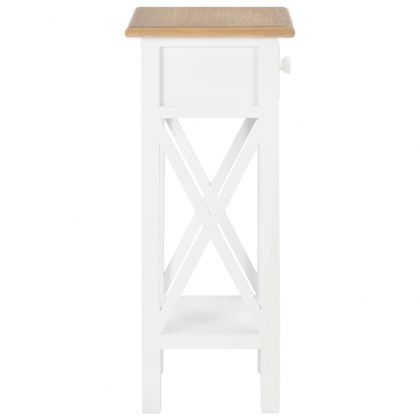 Помощна маса, бяла, 27x27x65,5 см, дървена