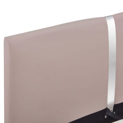 Рамка за легло, капучино, изкуствена кожа, 140x200 cм