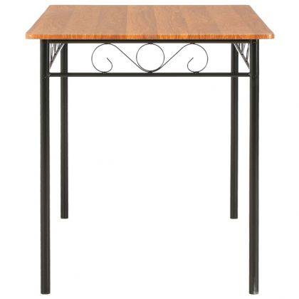 Трапезен комплект, 7 части, МДФ и стомана, кафяв