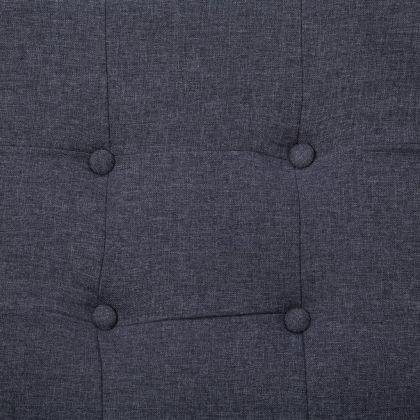 2-местен диван с подлакътници, тъмносив, стомана и плат