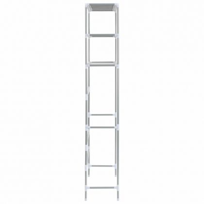 Стелаж за съхранение над пералня 3 рафта сребрист 69x28x169 см