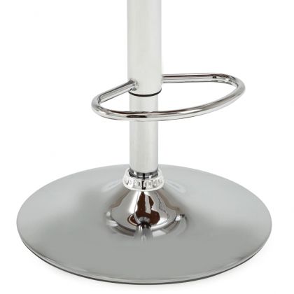 Бар табуретка, кремава, извито дърво и изкуствена кожа