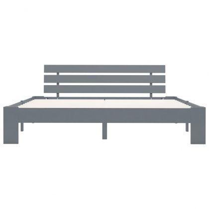 Рамка за легло, сива, бор масив, 180x200 см