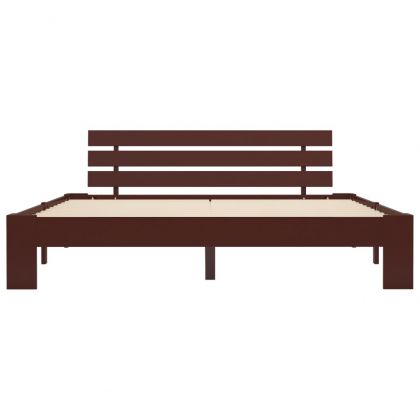 Рамка за легло, тъмнокафява, бор масив, 160х200 см