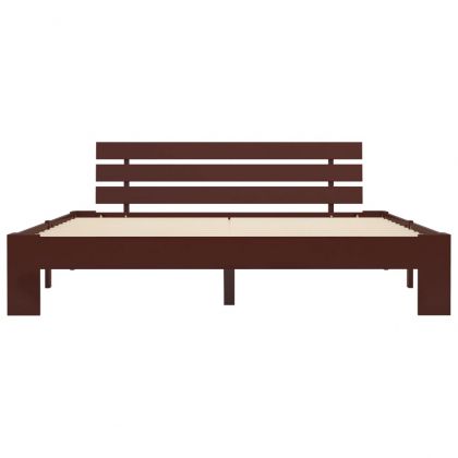 Рамка за легло, тъмнокафява, бор масив, 180x200 см