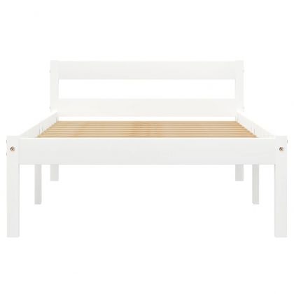 Рамка за легло, бяла, бор масив, 100х200 см