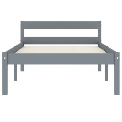 Рамка за легло, сива, бор масив, 100х200 см
