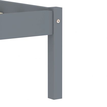 Рамка за легло, сива, бор масив, 100х200 см