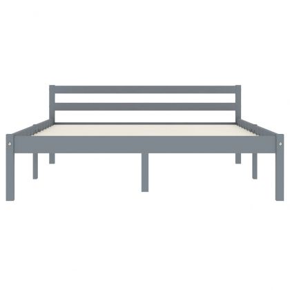 Рамка за легло, сива, бор масив, 140x200 см