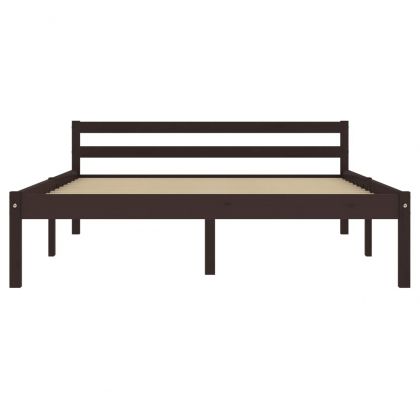 Рамка за легло, тъмнокафява, бор масив, 120x200 см