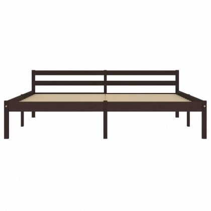 Рамка за легло, тъмнокафява, бор масив, 160х200 см