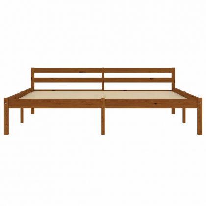 Рамка за легло, меденокафява, бор масив, 160x200 см