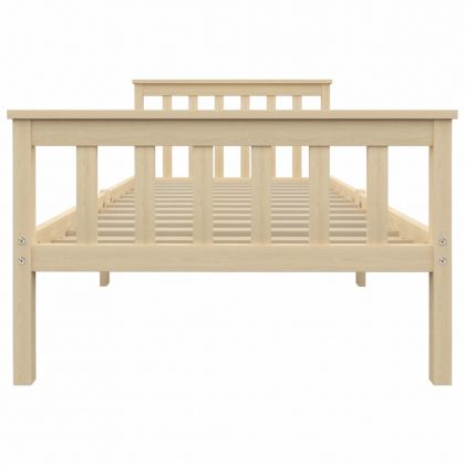 Рамка за легло, естествен, борово дърво масив, 100x200 см